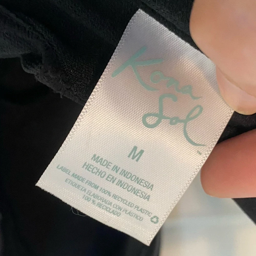 * Kona Sol Black White Striped Strapless or Halter One Piece Swimsuit Size M - Picture 8 of 8